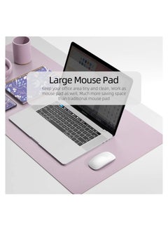 Cool Baby COOLBABY Multifunctional Office Desk Pad Ultra Thin Waterproof PU Leather Mouse Pad Dual Use Desk Writing Mat for Office/Home(70*35 CM Gold + Pink)  - Image 3