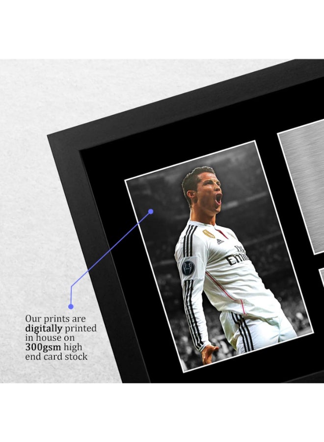 إتش دبليو سي تريدينغ هدايا HWC Trading لكريستيانو رونالدو من ريال مدريد مطبوعة وموقعة ومؤطرة بمقاس A4 لمحبي كرة القدم والمشجعين - Image 4