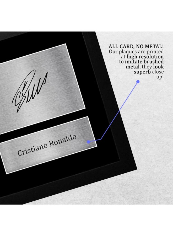إتش دبليو سي تريدينغ هدايا HWC Trading لكريستيانو رونالدو من ريال مدريد مطبوعة وموقعة ومؤطرة بمقاس A4 لمحبي كرة القدم والمشجعين - Image 5