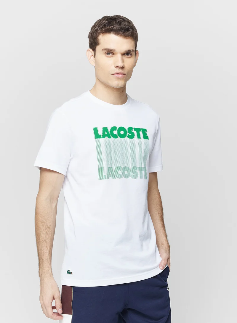 لاكوست Ultra Dry Printed Crew Neck T-Shirt