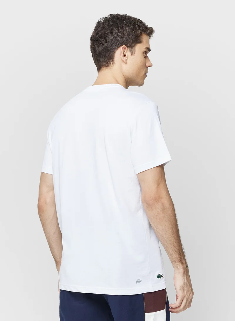 لاكوست Ultra Dry Printed Crew Neck T-Shirt