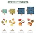 Akeeko Reusable Beeswax Food Wraps  Assorted 9 Packs Reusable PlasticFree Food Storage 5 Small 2 Medium 1 Large 1 Extra Large Wraps with Abstract Curves Pattern - Image 4