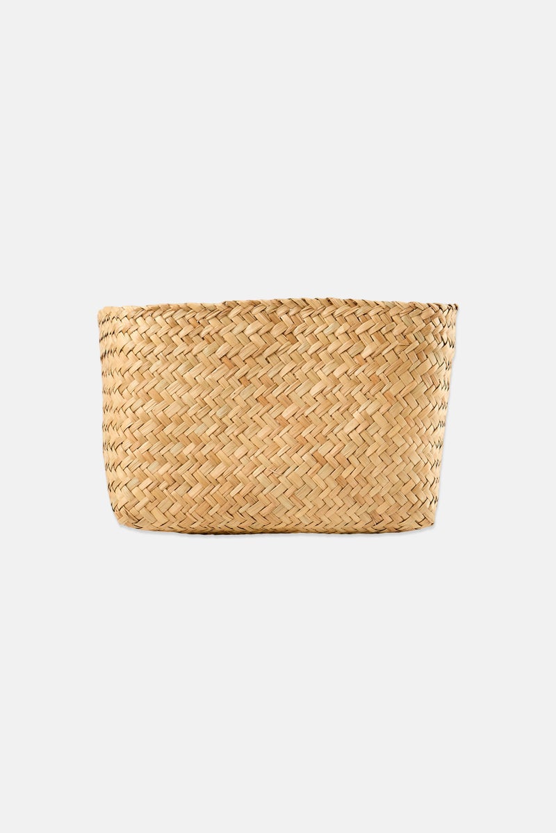 Muy Mucho Natural Sea Grass Square Basket, Tan - Image 1