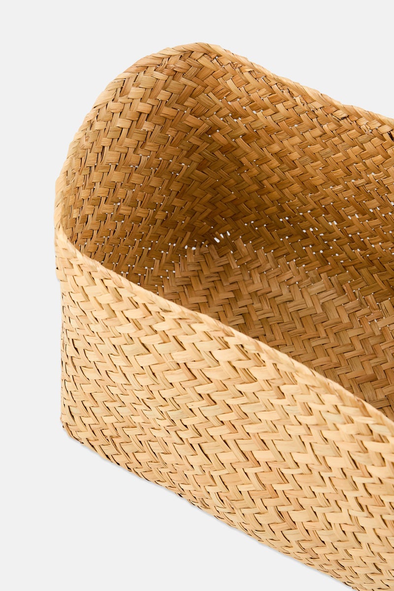 Muy Mucho Natural Sea Grass Square Basket, Tan - Image 3