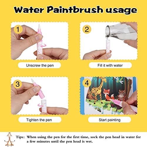 AIR BLOW Water Coloring Books for Toddlers, Water Painting Book for Toddlers, Paint with Water Books, Toddler Toys & Activities for Girls Boy Christmas Birthday Gift for 3 4 5 6 7+ Year Old (3 Pack) - Image 5