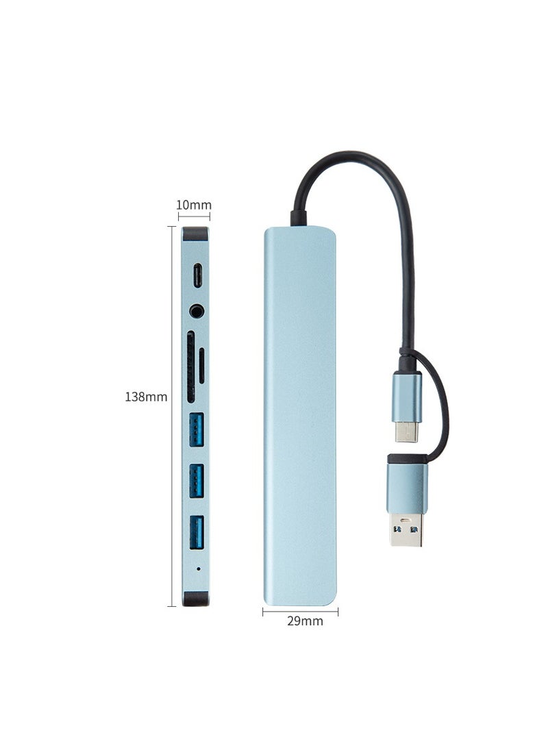 General USB C+USB A-Type Hub, 8-Port USB Charging Extender, Data Hub Splitter Extension, USB 3.0 Compatible with Macbook Pro and Air USB C Laptops and Other C-Type Devices  - Image 1