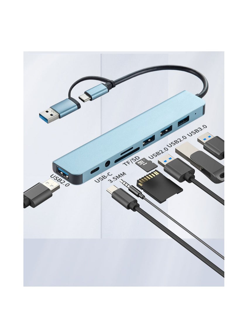 General USB C+USB A-Type Hub, 8-Port USB Charging Extender, Data Hub Splitter Extension, USB 3.0 Compatible with Macbook Pro and Air USB C Laptops and Other C-Type Devices  - Image 2