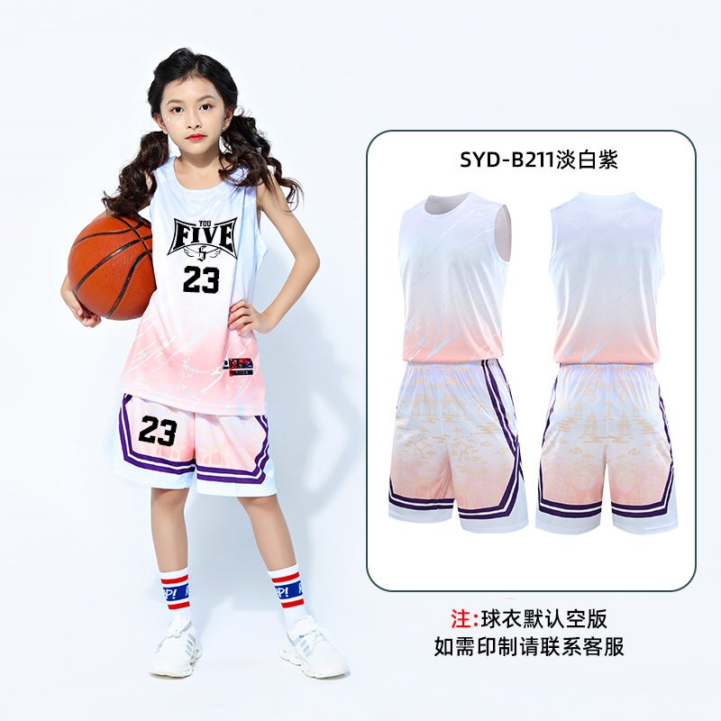 Children'S Basketball Uniform Set For Boys And Girls, Student Sportswear, Toddler Team Uniform, Jersey With Printed Numbers, Short Sleeves - Image 1