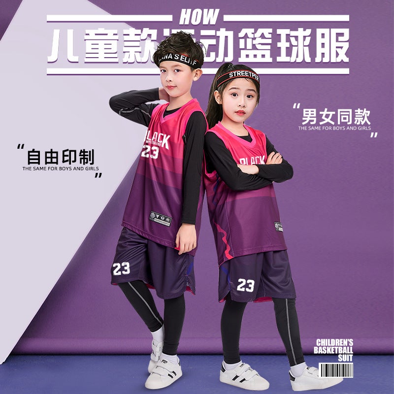 Children'S Basketball Uniform Set For Boys And Girls, Student Sportswear, Toddler Team Uniform, Jersey With Printed Numbers, Short Sleeves - Image 3