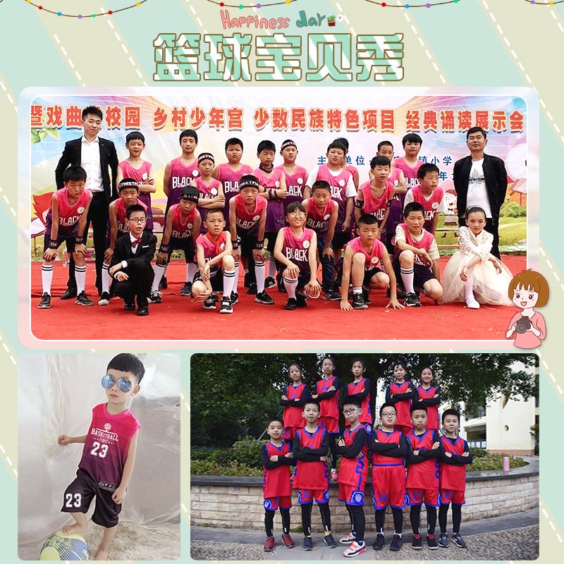 Children'S Basketball Uniform Set For Boys And Girls, Student Sportswear, Toddler Team Uniform, Jersey With Printed Numbers, Short Sleeves - Image 4