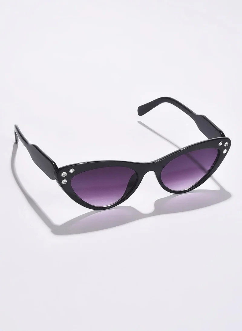 Haute Sauce Black Lens Black Cateye Sunglasses