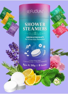 Sefudun 8Pcs Shower Steamers Body Restore Shower Steamers Aromatherapy 8 Scents or Home Spa Relaxation Instant Stress Relief Essential Oils Scent Shower Bath Bombs Variety Scent Shower Bath Bombs  - Image 1