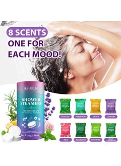 Sefudun 8Pcs Shower Steamers Body Restore Shower Steamers Aromatherapy 8 Scents or Home Spa Relaxation Instant Stress Relief Essential Oils Scent Shower Bath Bombs Variety Scent Shower Bath Bombs  - Image 2