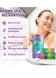 Sefudun 8Pcs Shower Steamers Body Restore Shower Steamers Aromatherapy 8 Scents or Home Spa Relaxation Instant Stress Relief Essential Oils Scent Shower Bath Bombs Variety Scent Shower Bath Bombs  - Image 4
