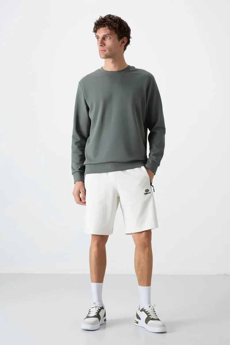 تومي لايف TOMMY Men's Plain Crew Neck Sweatshirt