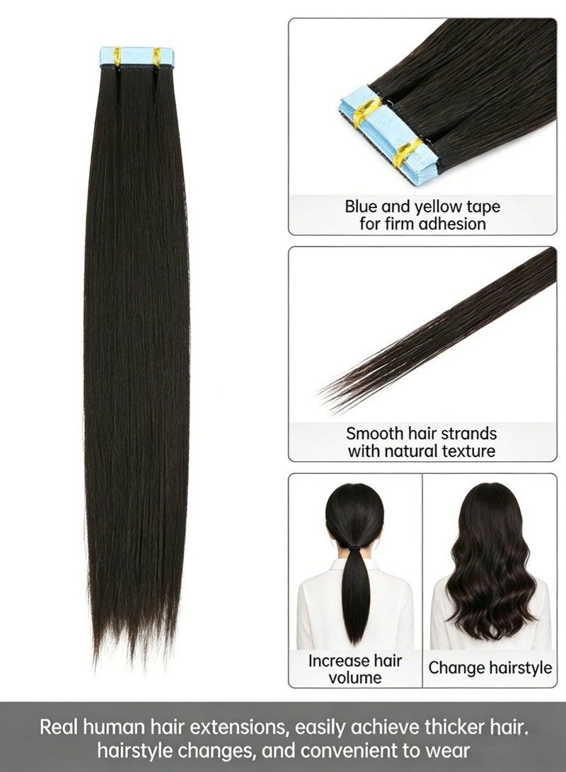 Tape in Hair Extensions, Natural-Look Hair Enhancement with Seamless Blending and Zero Trace, Straight Hair Weft for Natural Volume & Hairstyle Change, Salon Quality Hair Extensions for Women Daily Wear & Party - Image 2