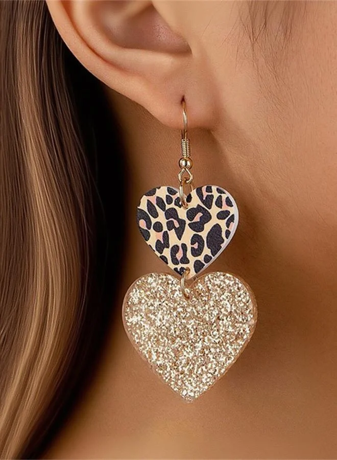 تايك تو أقراط متدلية بتصميم قلب مزدوج