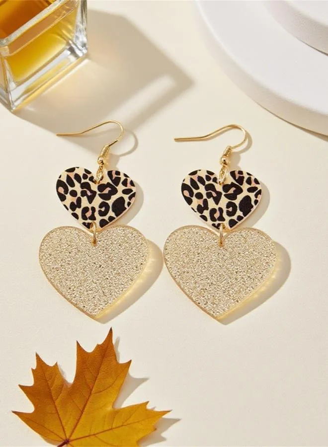 تايك تو أقراط متدلية بتصميم قلب مزدوج