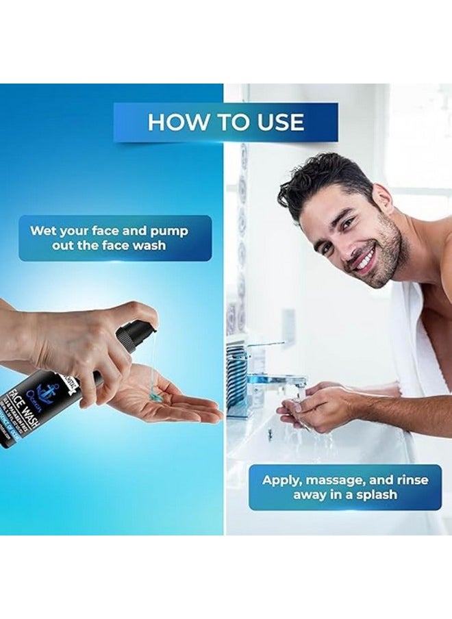 MUUCHSTAC Muuchstac Ocean Face Wash for Men | Fight Acne & Pimples, Brighten Skin, Clears Dirt, Oil Control, Refreshing Feel - Multi-Action Formula (2x100 ml)  - Image 3