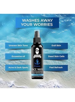 MUUCHSTAC Muuchstac Ocean Face Wash for Men | Fight Acne & Pimples, Brighten Skin, Clears Dirt, Oil Control, Refreshing Feel - Multi-Action Formula (2x100 ml)  - Image 4