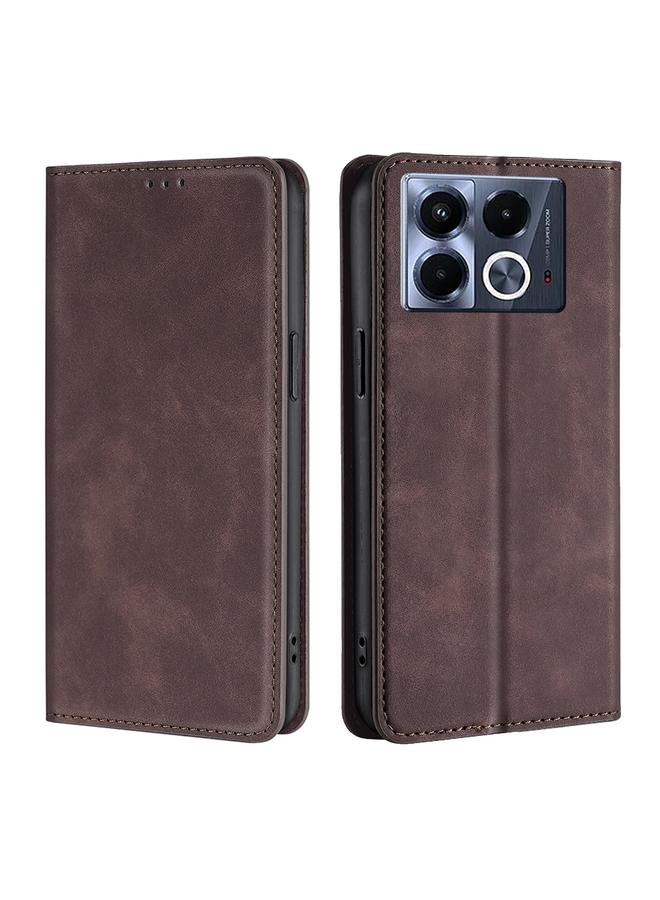 زبون جراب لهاتف Infinix Note 40 5G جراب هاتف جلدي مغناطيسي بملمس الجلد - Image 1