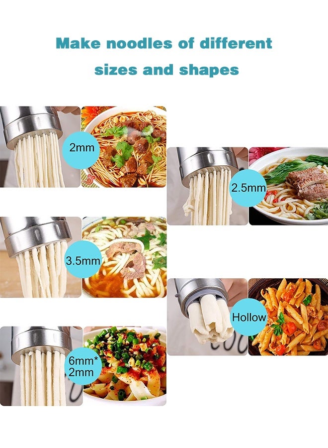 سويت لايف صانعة معكرونة يدوية من الفولاذ المقاوم للصدأ، صانعة معكرونة محمولة، آلة ضغط لصنع المعكرونة، أدوات صنع السباغيتي مع 5 قوالب معكرونة - Image 2