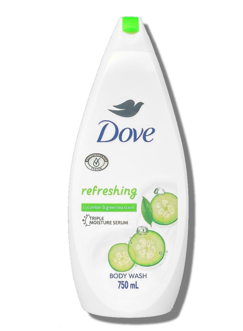 دوف غسول الجسم المنعش بالخيار والشاي الأخضر 750 مل (عبوة من قطعتين) - Image 5