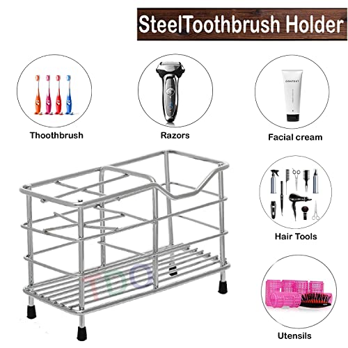 TDO® Stainless Steel Toothbrush Holder,Toothpaste Stand,Tumbler Holder for Bathroom,Bathroom Accessories for Home (6 MM) - Image 4