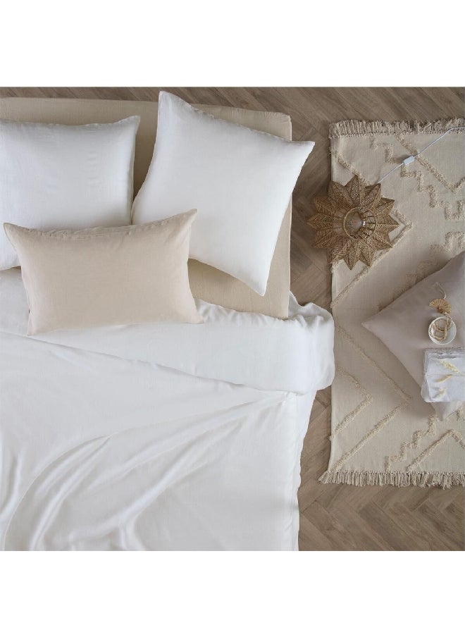 atmosphera - Linah Washed Linen Rectangular Pillow Case White 50 x 70 cm 185300Z - Image 1