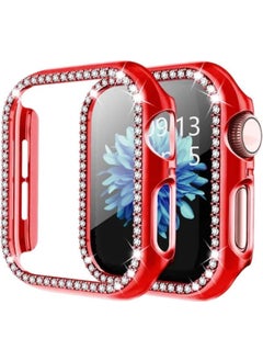 Techmaster Apple Watch 7 41MM Compatible Single Row Shiny Stone Rubber Case Cover  - Image 2