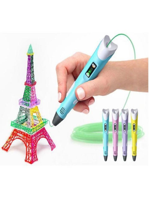 Professional 3D Printing Pen With PLA Filament Refills blue