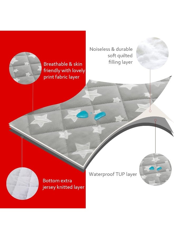 Moonsea Moonsea Crib Mattress Protector Waterproof 2 Pack Quilted Crib Mattress Pad Cover, Extra Soft Breathable Toddler Mattress Pad Cover - 28” x 52”  - Image 4
