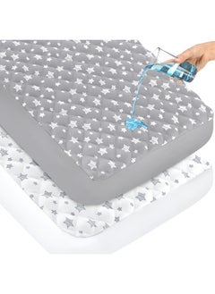Moonsea Moonsea Crib Mattress Protector Waterproof 2 Pack Quilted Crib Mattress Pad Cover, Extra Soft Breathable Toddler Mattress Pad Cover - 28” x 52”  - Image 1