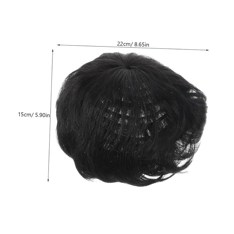 Short Hair Toupee for Men Lightweight and Seamless Hair for Bald Spots Natural Look Synthetic Wig for Middle Aged Men Easy Application for Daily Wear and Special Occasions - Image 2