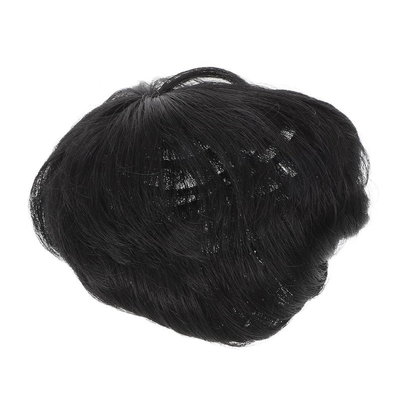 Short Hair Toupee for Men Lightweight and Seamless Hair for Bald Spots Natural Look Synthetic Wig for Middle Aged Men Easy Application for Daily Wear and Special Occasions - Image 1