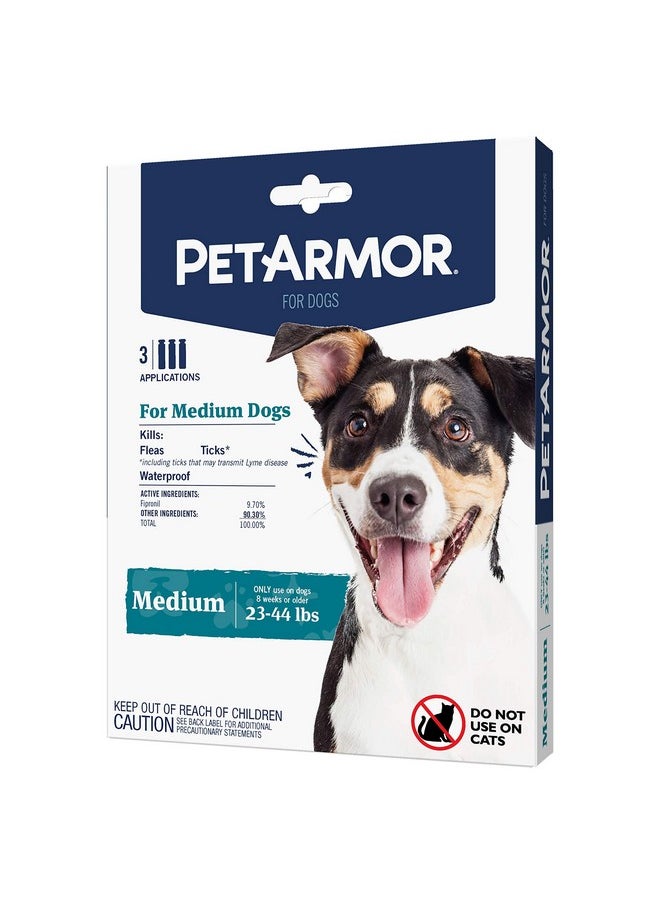 PetArmor - PetArmor for Dogs, Flea and Tick Treatment for Medium Dogs (23-44 Pounds), Includes 3 Month Supply of Topical Flea Treatments - Image 1