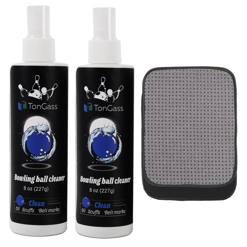 TonGass (2+1 Pack Bowling Ball Cleaner Spray Kit with Bowling Towel Portable Bowling Cleaner Set Bowling Accessories Oil Scuff Mark Cleaner Restores Tack and Prolongs Lifespan of Ball - Image 1