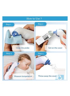 KHAJUL 120 PCS Ear Thermometer Probe Covers120PCS, Refill Caps Replacement Lens Thermometer Covers Filter Protector Ear Disposable Refill Caps (Clear)  - Image 3