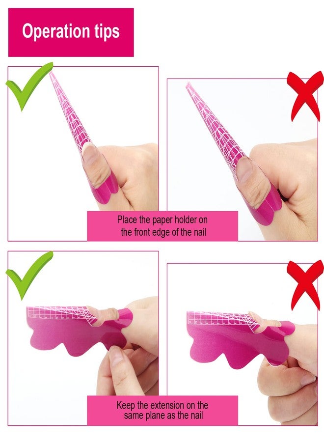 AHIER 100PCS Nail Forms for Builder, Butterfly Self-Adhesive Nail Extension Tips with Guide Stickers - Image 4