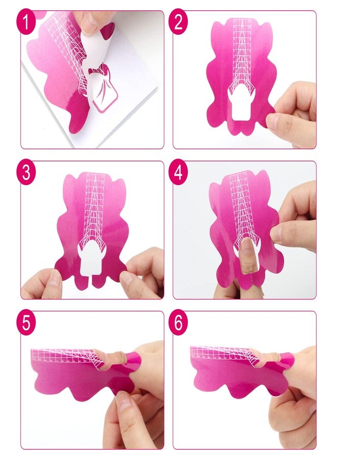 AHIER 100PCS Nail Forms for Builder, Butterfly Self-Adhesive Nail Extension Tips with Guide Stickers - Image 3