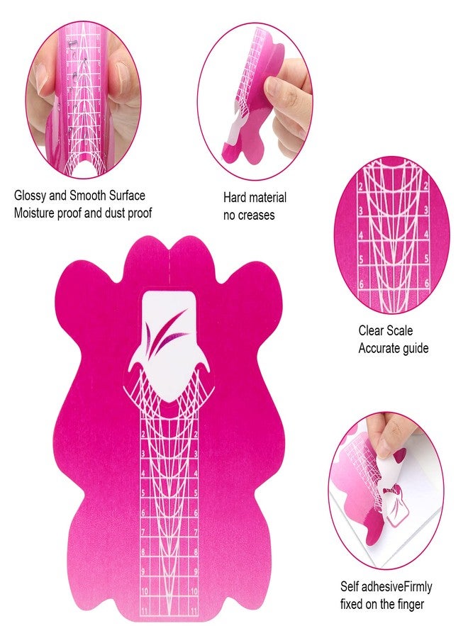 AHIER 100PCS Nail Forms for Builder, Butterfly Self-Adhesive Nail Extension Tips with Guide Stickers - Image 2