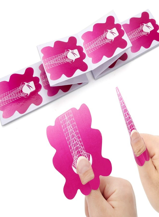 AHIER 100PCS Nail Forms for Builder, Butterfly Self-Adhesive Nail Extension Tips with Guide Stickers - Image 1