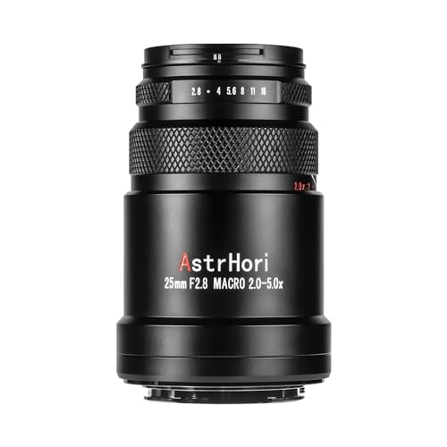 AstrHori 25mm F2.8 2X-5X Ultra Macro Lens Full Frame Manual Focus Compatible with Canon RF Mount mirrorless Cameras EOSR, RP,R5,R5C,R6,R7,R10,etc. - Image 1