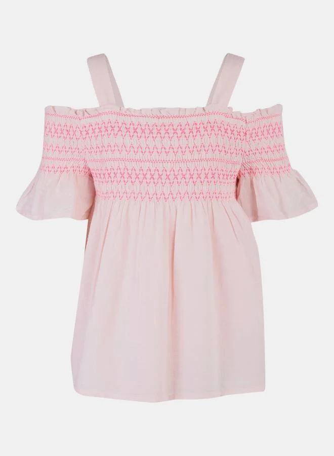 ستايلي Embroidered Cold Shoulder Sleeve  Top