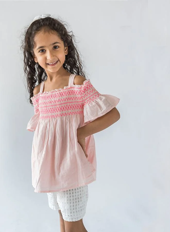 ستايلي Embroidered Cold Shoulder Sleeve  Top
