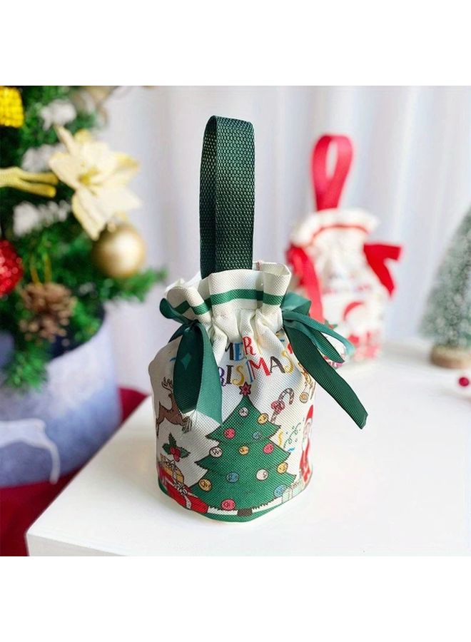 Christmas Canvas Tote Bag Festive Santa Tree Design Durable Polyester Red - Image 5