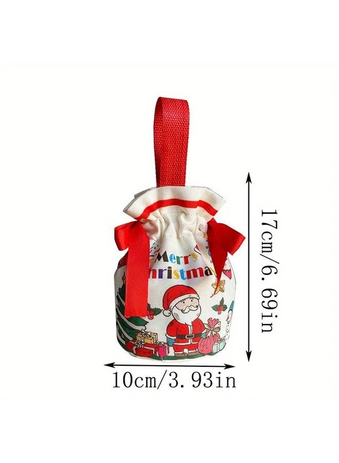 Christmas Canvas Tote Bag Festive Santa Tree Design Durable Polyester Red - Image 4