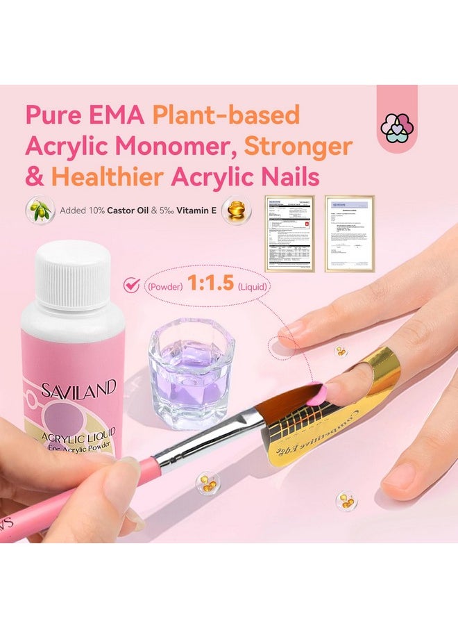 Saviland Acrylic Nail Kit With Drill: Professional Nail Kit Acrylic Set For Beginners With Everything Acrylic Powder Monomer Liquid Gel Nail Polish Nail Decoration U V Nail Light Gift Home Salon  - Image 4