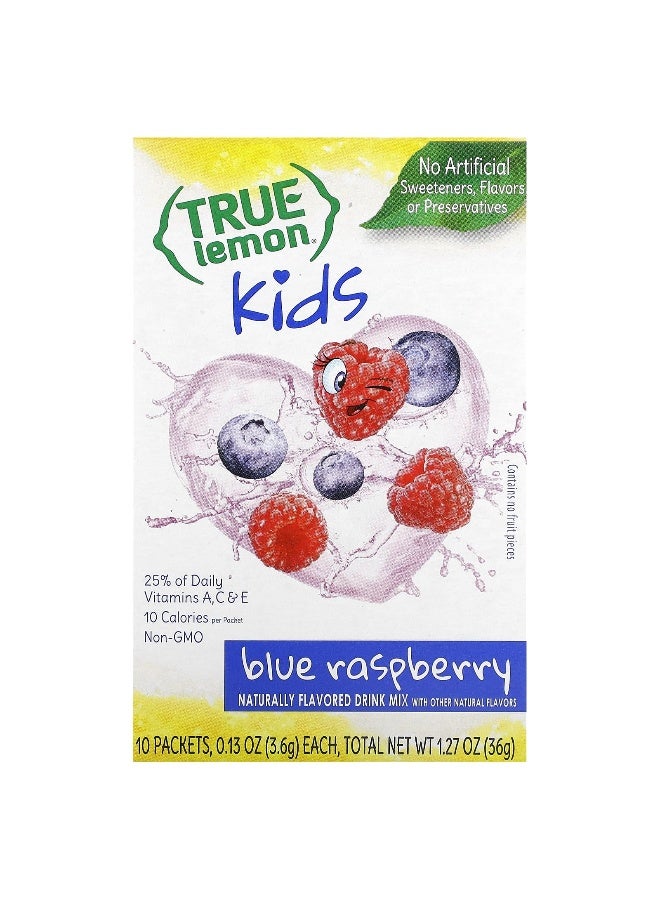 True Citrus True Citrus, True Lemon, Kids Drink Mix, Blue Raspberry, 10 Packets, 0.13 oz (3.6 g) Each  - Image 1