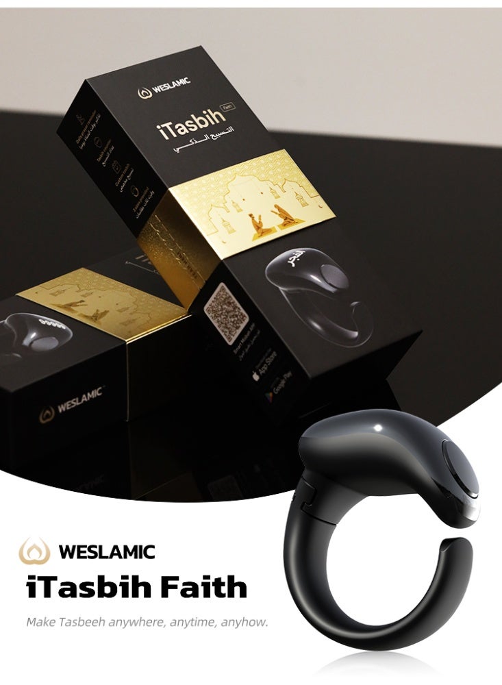 WESLAMIC iTasbih Salam Smart Prayer Ring – Digital Zikr in 18mm, 20mm, 22mm - Image 3
